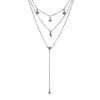 Multi layered long fringed accessories, women's simple elements, star moon Diamond Pendant Necklace
