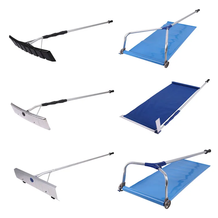
Winter snow tools roof snow rake with wheels long handle aluminum telescopic pole 