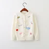 China Product Girls Sweater Kid's Solid Color Soft Knit Fabric Cardigan Sweater By Computer Knitting Machine