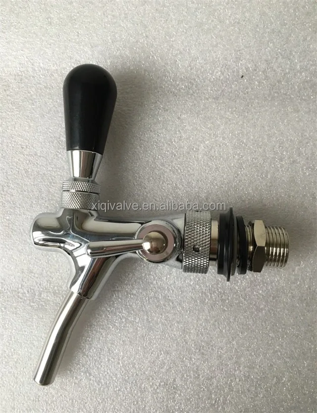 Adjustable Draft Shank Beer Faucet With Flow Controller Chrome