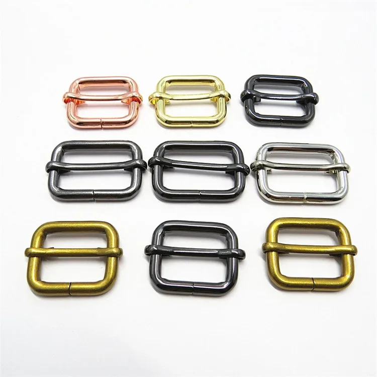 

Factory Wholesale Metal Square Strap Adjuster Buckle For Handbag, Antique brass, ect