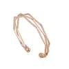 QIHE Young Women's Jewelry Metal Silver Gold Rose Gold Black Triple Interlocked Bangle