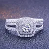 925 sterling silver 1 CT. zirconia diamond split shank frame bridal rings jewelry