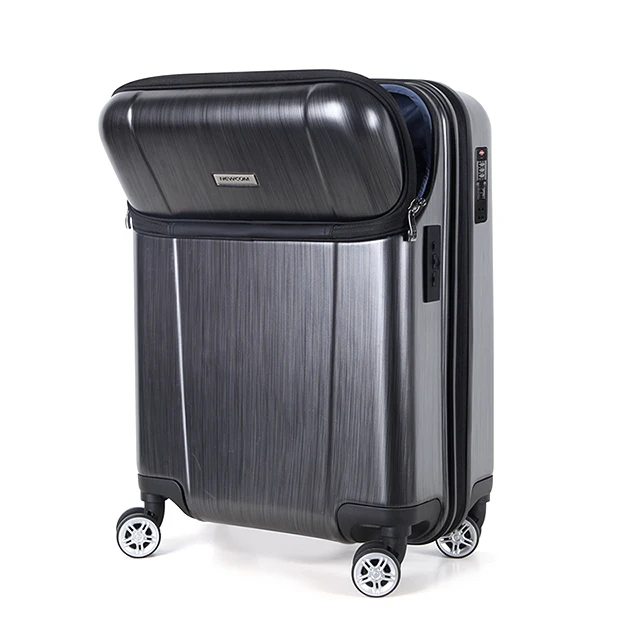 

NEWCOM Top Open Smart Hard ABS Trolley Luggage travel luggage bags luggage travel bags, Black/grey