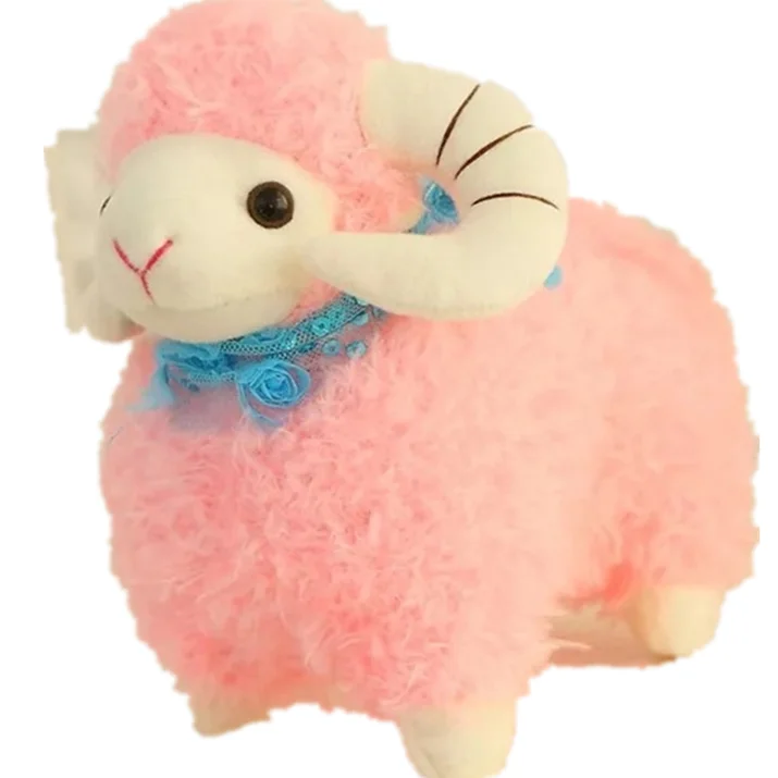 

Free shipping Wholesale Price Sheep Goat Kids Mascot Soft Lovely Gift Stuffed Plush Toy, Whtie blue pink