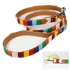Cheap Manufacturer soft leather dog collar canvas strong durable colorful dog hauling strap pet leashes set