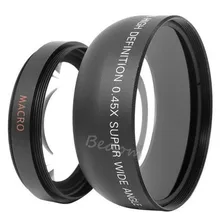 0.45x 52MM Wide Angle Lens with Macro Lens for Nikon D7000 D3100 D5000 D300 D3000 D80 D90 D3200 D5100 LF036-SZ Camera Accessory