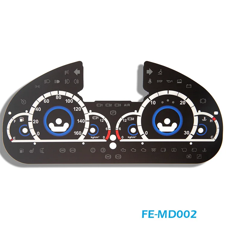 FE-MD002 2D Auto Meter Dial of Speedometer Faceplates Suppliers and Speedometer Faceplates