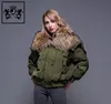 New Fashion Down Feather Lining Fur Body Warmer Women Coat Bomber Jacket