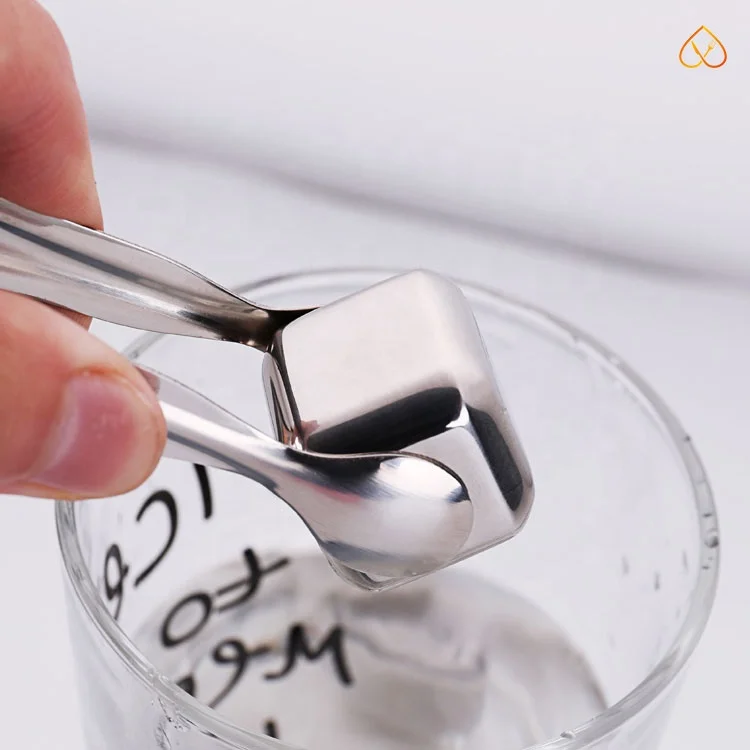 
Food Grade Metal Reusable 304 Whiskey Stainless Steel Ice Cube with Logo Laser 