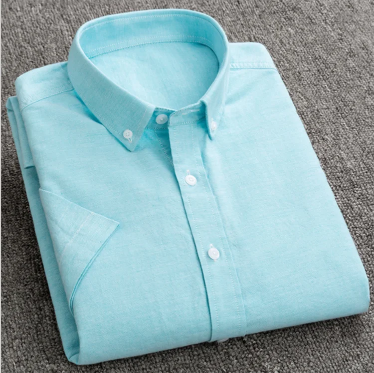 

100 cotton non iron New Arrival Summer Solid color Cotton short Sleeve Button Down dress Shirt