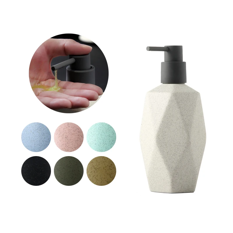
Drop type elegant eco friendly ceramic bathroom set accessories emulsion pump bottle 