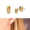 2018 new little girl gift tiny 5mm cz tear drop studs multi ear hole pack mini stud earring 925