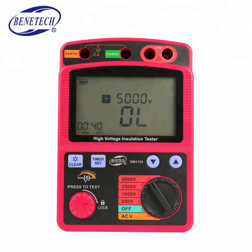 Insulation Resistance Tester Meter Megger1T Ohm DAR PI GM3125 High Voltage 5KV
