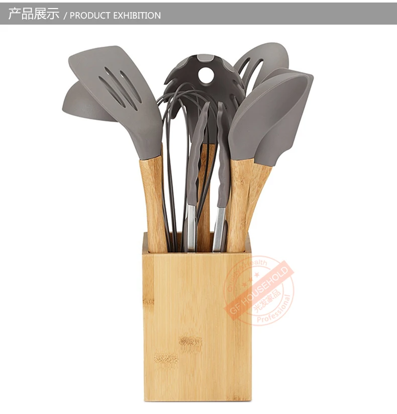 silicone utensil set with holder