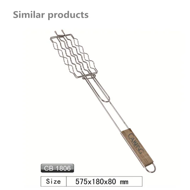 Outdoor Stainless Steel Sausage Bbq Basket Hot Dog Holder For Grill