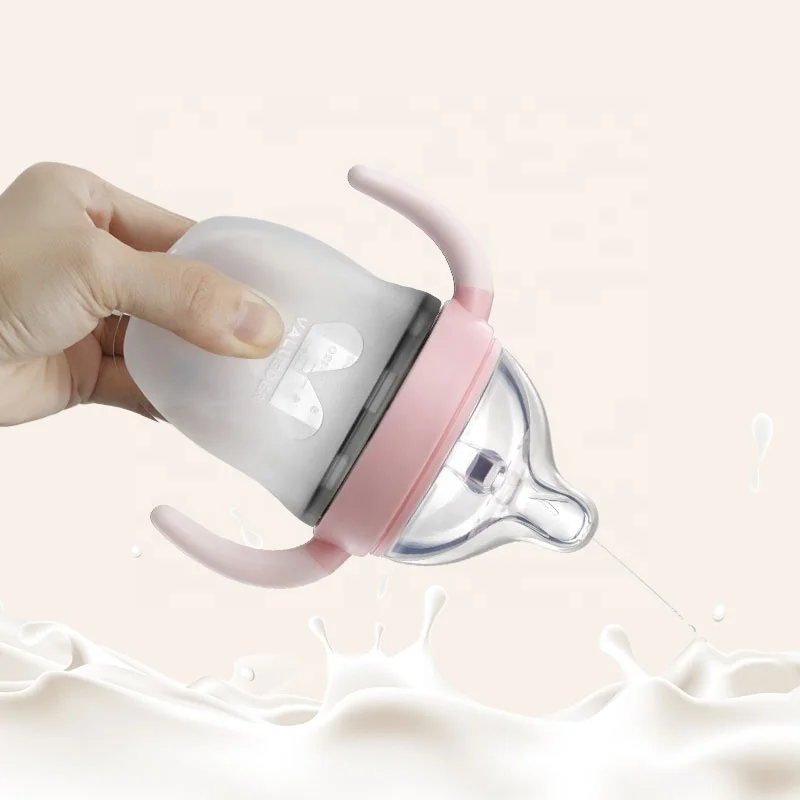 

Cute silicone baby bottle water cup best selling silicone feeding bottles, Transparent, pantone color, any colors are available