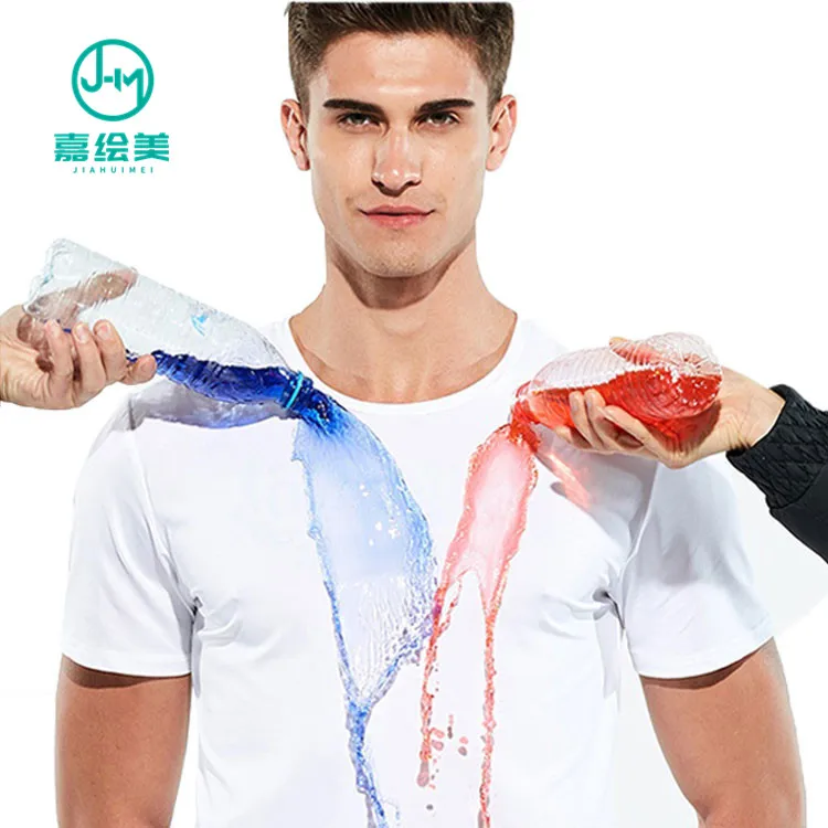 Jhm 2019 Latest Cheapest White 100% Polyester Waterproof T Shirt Men