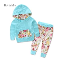 

0-3 Years Infant Baby Girls Clothes Set Floral Hoodies Top+Cotton Pants 2Pcs Suit Newborn Baby Boys Clothing Sets A471