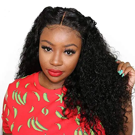 Cuticle aligned  Brazilian curly 360 full lace wig for black women,180% virgin hair 360 lace frontal Wig free ship