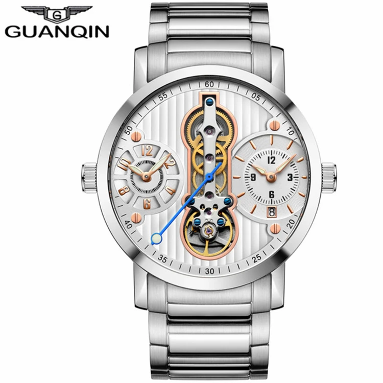GJ16103 2018 New GUANQIN Mechanical Creative Automatic Skeleton Men Watch Tourbillon Wrist Sapphire automatic watch