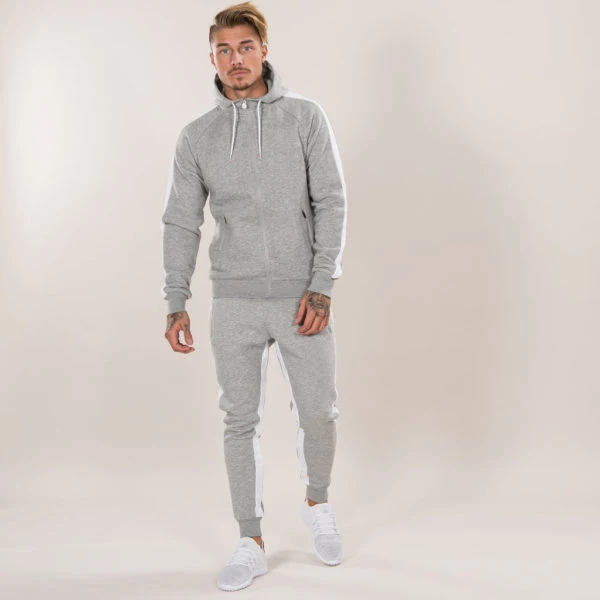 side stripes down the sides zipper up muscle fit mens gym tracks