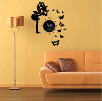 

Butterfly Angel Attractive Decorative Round Acrylic Mirror Clock