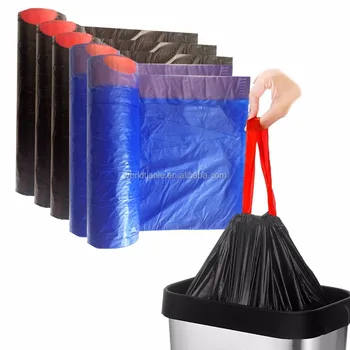 Trash Bags Kitchen 13gallon Drawstring Bin Liner Thickness Colored Garbage Wastebasket With Handle Tie