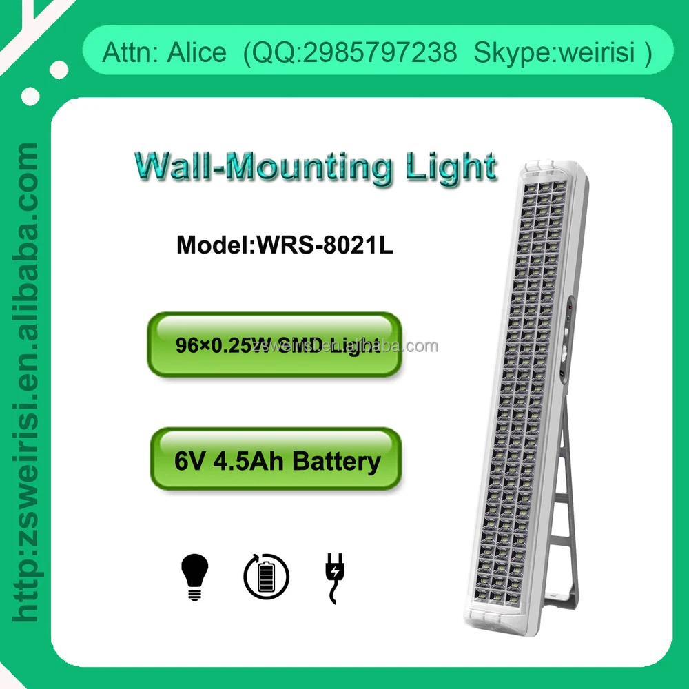 
Indoor Wall Mounted Emergency Rechargeable 144pcs SMD Portable Lantern (WRS-8019S) 