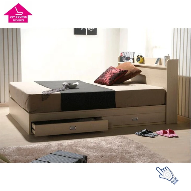 Modern King Size Mdf Wooden Double Bed Box With Drawers Buy