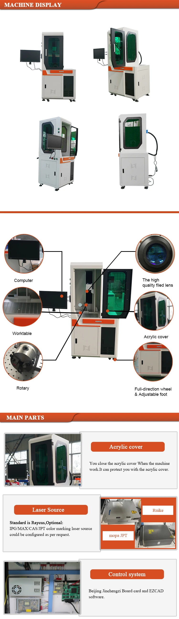 cover fiber laser marking machine price 30w 50w 100w
