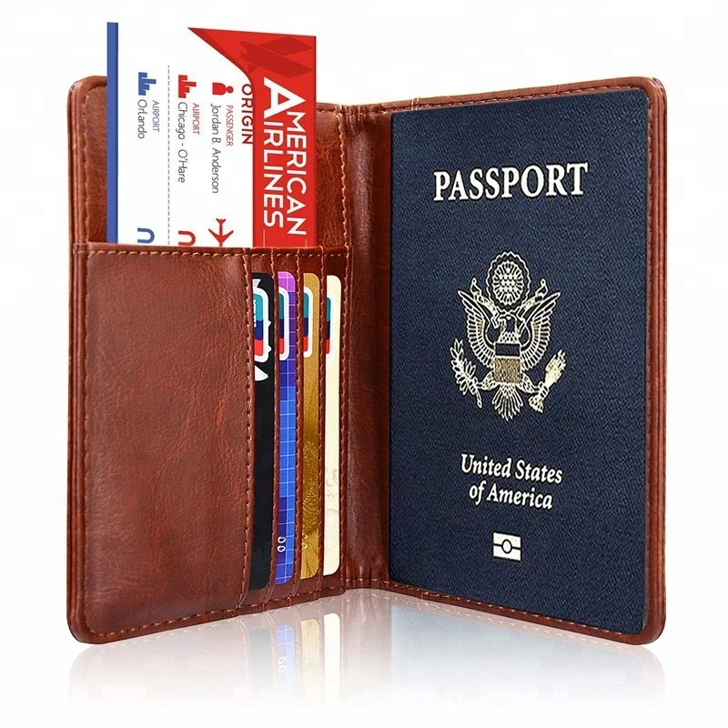 

OEM Personalised Passport Case Pu Leather Passport Cover, Brown or others as your requirement