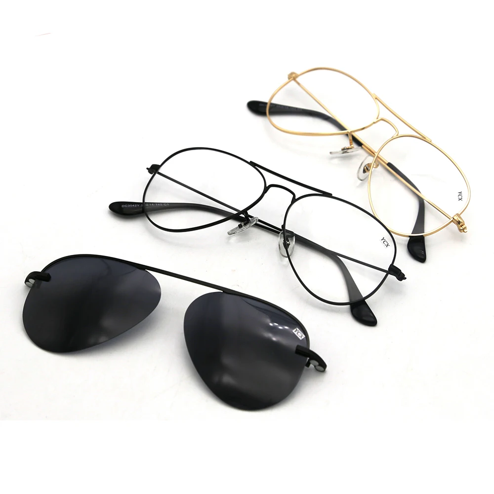 

Polarized sun glasses men metal magnetic clip on sunglasses
