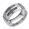 8mm Width Double Silver Cable Cables Inlay With Screw Design Titanium Ring for Men
