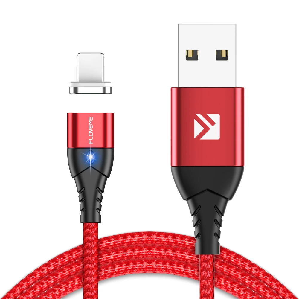 

FLOVEME Free Shipping LED 3A fast charging braided usb c cable data cable charger magnetic usb cable micro