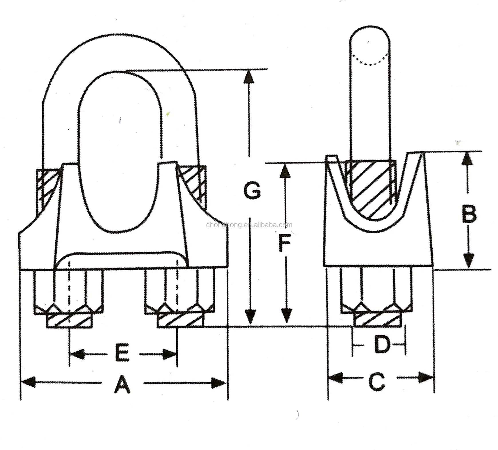 Us Type Malleable Galvanized Stainless Steel Wire Rope Clips Buy