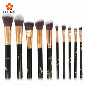 Professional White Marble Makeup Brushes Set 10 Pieces with Foundation Cosmetic Brush