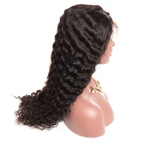 

Natural Color Virgin Hair Wig Can Be Dyed Curly Wig Brazilian Deep Wave Full Lace Wig