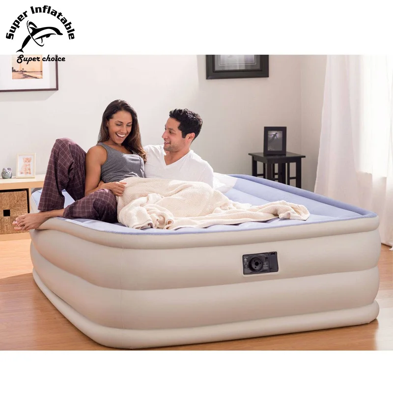Queen Size Flocked Inflatable Air Bed Mattress,Folding Air Bed