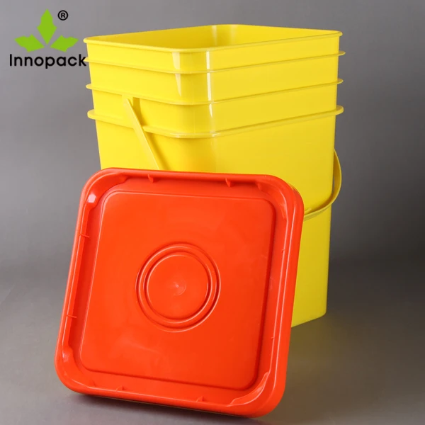 Food Grade Square Plastic Bucket 20 Liter With Lid,Square Plastic Pail