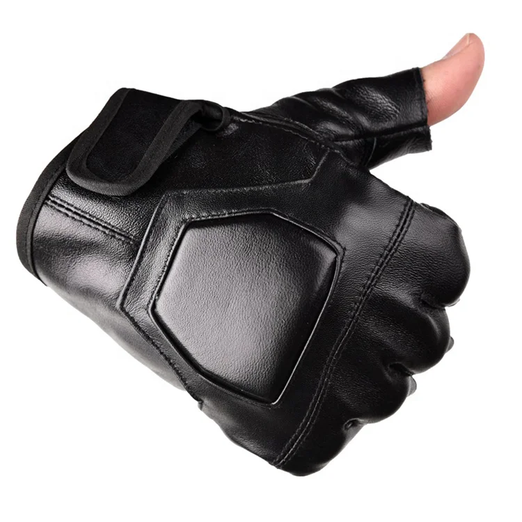 

Motorcycle drivers' fingerless Leather Gloves Driver Gloves