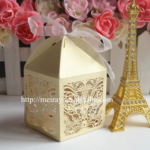 Hot Sale Creative Laser Cut Wedding Favor Candy Box Chocolate