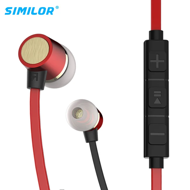 

Similor top sale models unique design flat wired in-ear earphones with mic volume control, Red;black;white