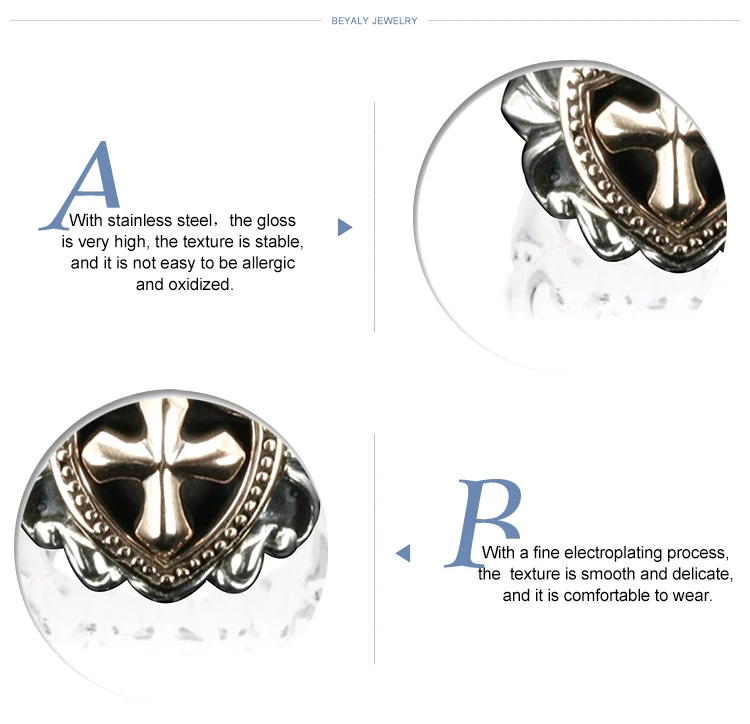 religious symbol cross ring mens christian jewelry
