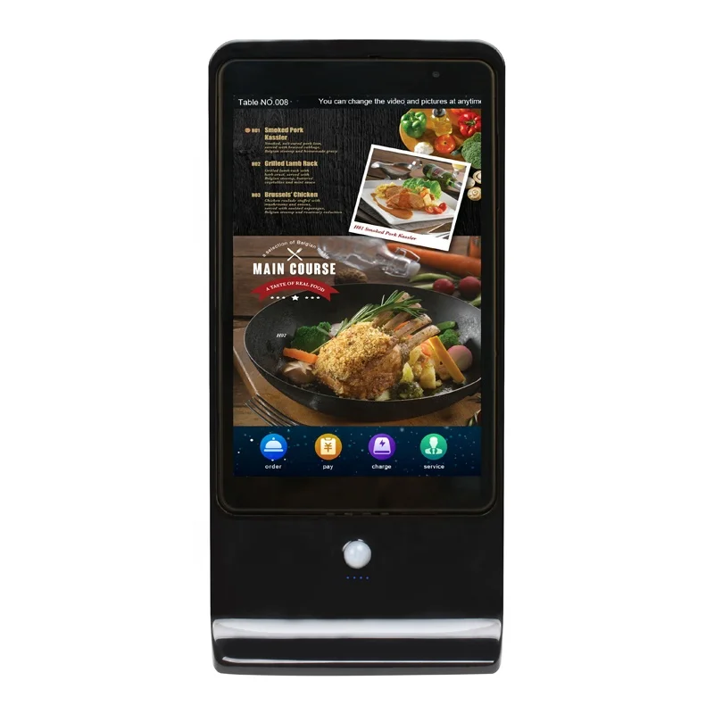 

2019 New design smart LCD table menu power bank for restaurant