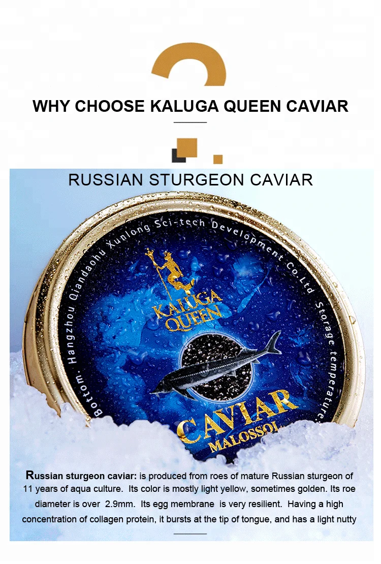 
Best sale Russian caviar tin made by dark gold caviar fish 