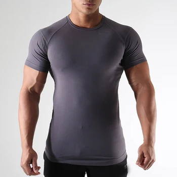 Gym Apparel Mens 95% Cotton 5% Elastane Fitness Shirts Wholesale - Buy