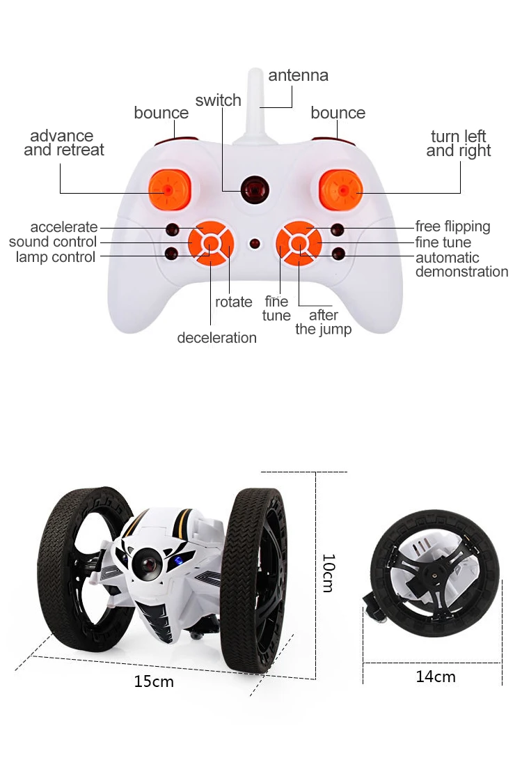 Remote Control Rc Toy Electric Vehicle Bounce Car