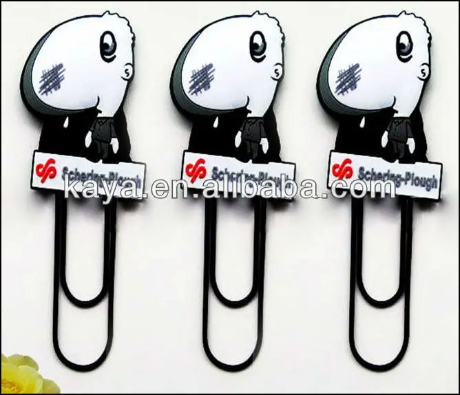 Custom Cheap Promotional Gifts Pvc 2d Paper Clip Bookmarks For Kids ...