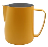 

600ml Yellow Coffee, Latte art and Frothing Milk sturdy Stainless Steel Frothing Pitcher Jug Steaming Pitcher